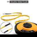 LAND 100FT/30M Fiberglass Tape Measure - Dual-Inch/Metric Scale, Lightweight & Durable, Portable Long Measuring Tape for Construction, Surveying, Landscaping