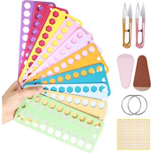 Embroidery Floss Organizer,10 Pcs Cross Stitch Supplies and 2 Pcs Thread Snippers for Sewing with Leather Scissors Sheath Cover,Needlepoint Thread Organizer and Thread Scissors Combined