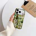 Case Compatible with iPhone 17 Pro,Scratch Resistant Hybrid 2-Layer Hard Shell Phone Case,Pickle Dill Collage Green