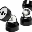 Powerful Magnetic Doorstop - 2 Pcs Stainless Steel Mini Door Stopper, Heavy Duty Magnetism Door Holder for Bedroom Bathroom Kitchen Home Office (Black)