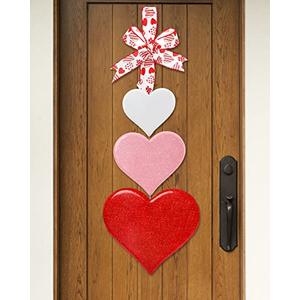 Xylolfsty Valentine's Day Door Hanger Metal Heart Door Decor Wall Hanging Decorations for Valentine’s Day Holiday Wedding Indoor Outdoor Decoration Gift Ideas