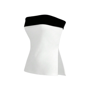 SOLY HUX Women's Y2k Tube Top Color Block Split Hem Strapless Sleeveless Bandeau Tops, Size M