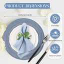 Geosar 100 Pcs Disposable Paper Placemats Cotton Woven Look 13'' Round Placemats Rustic Disposable Table Pads Bulk for Dining Table Decoration Birthday Wedding Bridal Baby Shower Party (Dusty Blue)