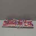 Corn K520 Lipstick Mechanical Gaming Keyboard Metal Panel Round Retro Backlit 104 Keys USB Wired Blue Switch for Desktop, Laptop