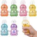 6Pcs Easter Basket Stuffers, 6 Colors Squishy Bunny Stress Balls ,Sensory Fidget Toys for Adults & Kids, Easter Egg Fillers & Party Favors Gifts