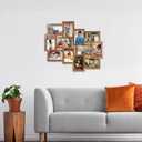 J.M.Deco Picture Frames Collage 12-Opening Reunion Friends Family Memory Photo Frames for Wall Decor Photo Frame Selfie Gallery Puzzle Collage Wall Hanging for 4x6 Photo, Brown