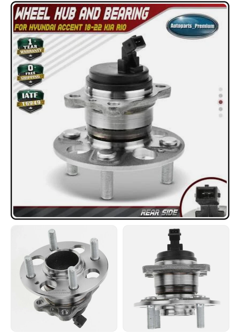Rear LH or RH Wheel Hub Bearing Assembly for Hyundai Accent Kia Rio 2018-2022