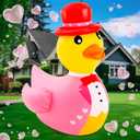 Hungdao 1 PC 4 ft Valentines Day Inflatable Duck Blow up Pool Float Large Giant Rubber Ducks with Formal Dress for Valentines Party Indoor Outdoor Wedding Decorations Air Pump Not Included