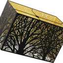Metal Large Rectangular Lampshade (8+14)" Top X (8+14)" Bottom X 9" High Forest Lamp Shade Fits For Table Lamps Floor Lamps Replacement Spider Fitter