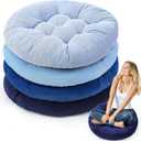 Jerify Dirty Blue 4 Pcs Large Floor Pillow Cushion,Round 22 x 22 | Round Square Flexible Seating Floor Meditation Pillow for Classroom Adult Picnic Party Learning Daycare School Reading Corner