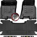 2019-2024 Dodge Ram 1500 New Body Crew Cab Floor Mats, 3D Custom Fit TPE Floor Liners for 1st & 2nd Rows, Anti-Slip All-Weather Odorless Rubber Mats with Detachable Weather Strips, Easy to Clean (Texas Edition (Style A))