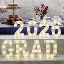 Graduation Decorations 2026-8 LED Long Marquee Light Up Letters 'Grad 2026' - Graduation Party Decor for Kindergarten Preschool High School College Graduation