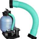 2 x EBOOT 1 Pack 16 Inch Pool Pump Hoses for Above Ground Pools 1.5" Diameter Sand Filter Pump Hoses Compatible with Intex Filter Interconnecting Tubes Replacement Parts (Teal)