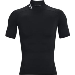 Under Armour Men's HeatGear Armour Comp Mock Short Sleeve T-Shirt, Black (001)/White, Small