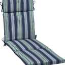 Arden Outdoor Chaise Cushion, 21 in x 72 in, Weather-Proof, Rain-Proof, Fade Resistant Patio Cushion for Chaise Lounger Sapphire Aurora Blue Stripe