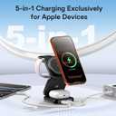 5-in-1 Wireless Charger for MagSafe, AC ISLAND Portable Travel Charging Station, 35W Max Fast Foldable Magnetic Stand, Evolved for iPhone 17-12 & Air Series, Apple Watch, AirPods (with 35W Adapter)