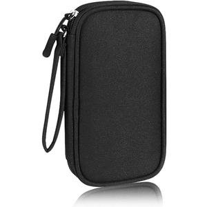 Electronics Organizer Bag Pouch Cable Charger Organizer Travel Shockproof Cord Carrying Case for Earphone Powerbank USB Hard Drive SD Card (Black)