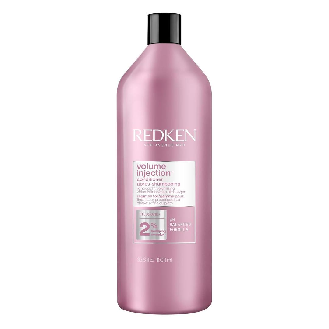 Redken Volume Injection Conditioner For Fine Hair - Adds Lift & Body, Volumizing & Detangling Without Weighing Down, Paraben Free (33.8 Fl Oz, Pack of 1)