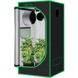 Grow Tent 32"x32"x63", High Reflective Mylar Dark Room with Observation Window, Removable Floor Tray and Tool Bag for Indoor Plant Growing 3x3