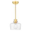 Emak 8 Inch Gold Pendant Light Fixtures, Modern Pendant Lights Kitchen Island with Seeded Glass Shade, 1 Light Hanging Light for Kitchen Island, Dining Room, Bathroom, Bedroom, PL122-GD