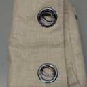 LAMIT Natural Linen Curtains for Bedroom 45 inch Length 2 Panels, Linen Textured Thermal Insulated Curtains Grommet Privacy Burlap Neutral Drapes for Living Room/Farmhouse, W52 x L45, Natural Beige