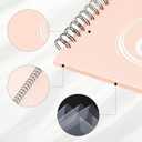 MECCANIXITY Sheet Music Folder Display 10 Sleeves 20 Pages Spiral Binder Organizer, Letter Size 8.5 x 11 Paper A4 Documents Storage Holder Bag (Light Pink)