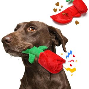Rose Puzzle Dog Toy, Valentine's Day & Christmas Gift, Squeaky Crinkle Enrichment Snuffle Mat, for Small Medium Large Dogs & Puppies