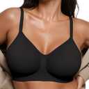 OEAK Bralettes for Women No Padding Comfortable Wireless Bras Seamless Bralette No Underwire Bra Cute Everyday Tshirt Bras (Black)