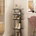 Vertical Shoe Rack,5 Tiers Stackable Shoe Rack for 10 Pairs, Narrow Shoe Tower,Space Saving, for Entryway, Living Room, Bedroom,Closet,DIY Free Standing Shoe Organizer(Grey 5 Tiers)
