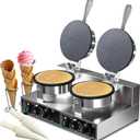 Waffle Cone Maker Commercial 2600W Professional Ice Cream Cone Waffle Maker Machine, Electric Commercial Waffle Cone Maker Machine With Temp & Time Control for for Restaurant Bakery Snack Bar Family