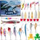 3 x Fishing Advent Calendar 2025, 24 Day Fishing Lure Advent Calendar Fishing Tackle Set for Adult Men Teens Boy, Christmas Countdown Calendar Xmas Surprise Gift for Fisherman