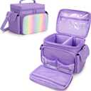 Carrying Case Compatible with Tonies, Storage Bag Organizer for Audio Player Starter Set, Figures, Headphones, Charging Station, Accessories, with Shoulder Strap and Handle, Purple (Case Only)