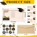 6 Set Graduation Money Holder 2026 Wooden Money Holder with Envelope Class of 2026 Congrat Grad Card Sleeve for Seniors High School College Graduation Gift Cash Box for Party Supplies(Black)