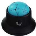 Guyker Top Hat Guitar Bass Potentiometer Control Knobs with 6mm Dia. Shaft Pots - 3PCS Zinc alloy Bell Speed Tone Volume Knob Replacement Part, (Blue Turquoise Top, black)