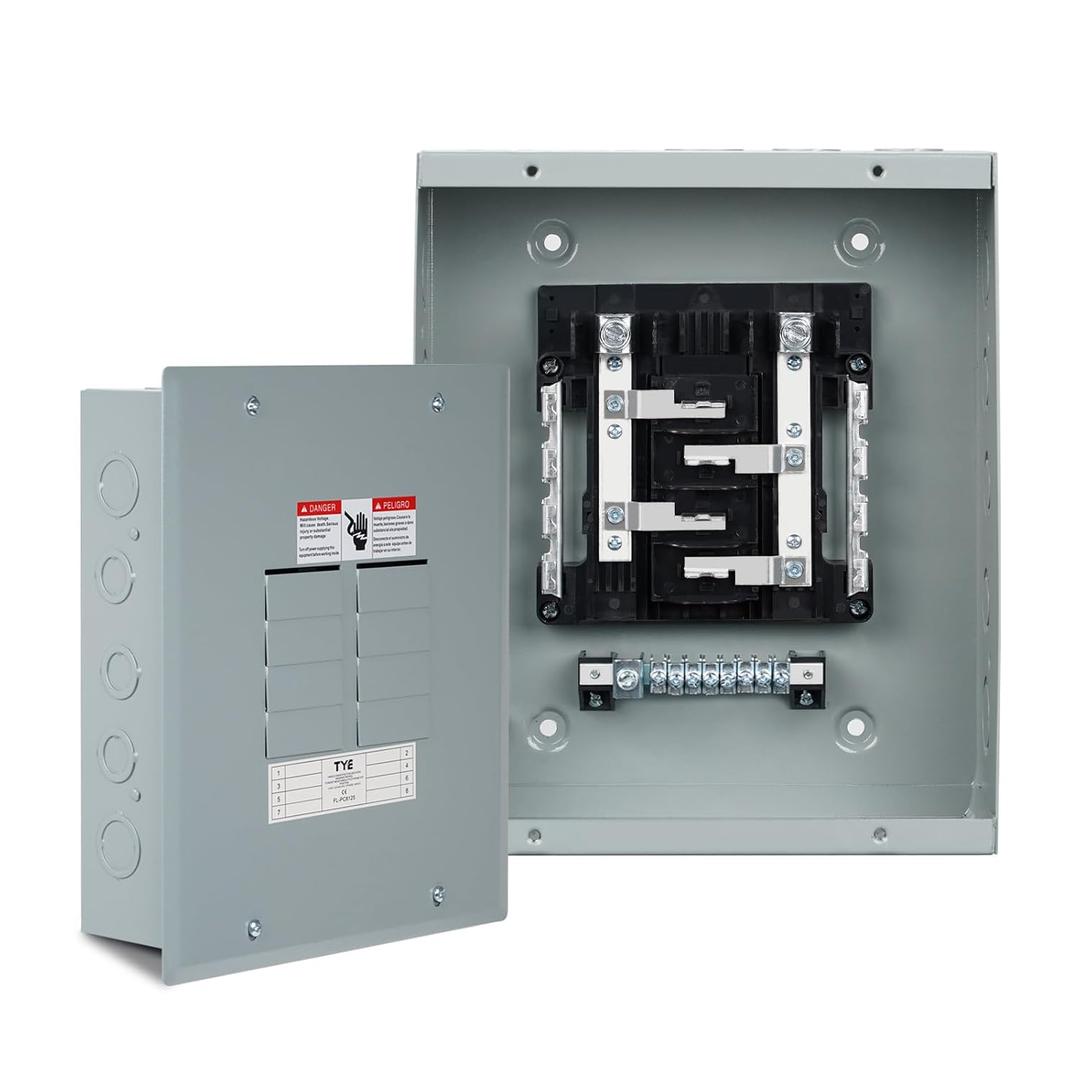 THQL Circuit BreakerPanels, 8-Space, 125A Circuit Breaker Distribution Box, 120V/240V Circuit Breaker Electrical Enclosure,Indoor Main Lug Load Center