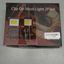 LED Rechargeable Work Light with Clamp, 2Pack 2100LM COB Magnetic Clip on Worklight 270 Rotating with Mobile Charger, Portable Clamp Work Light for Boats, Car Repairing, Job Site Lighting