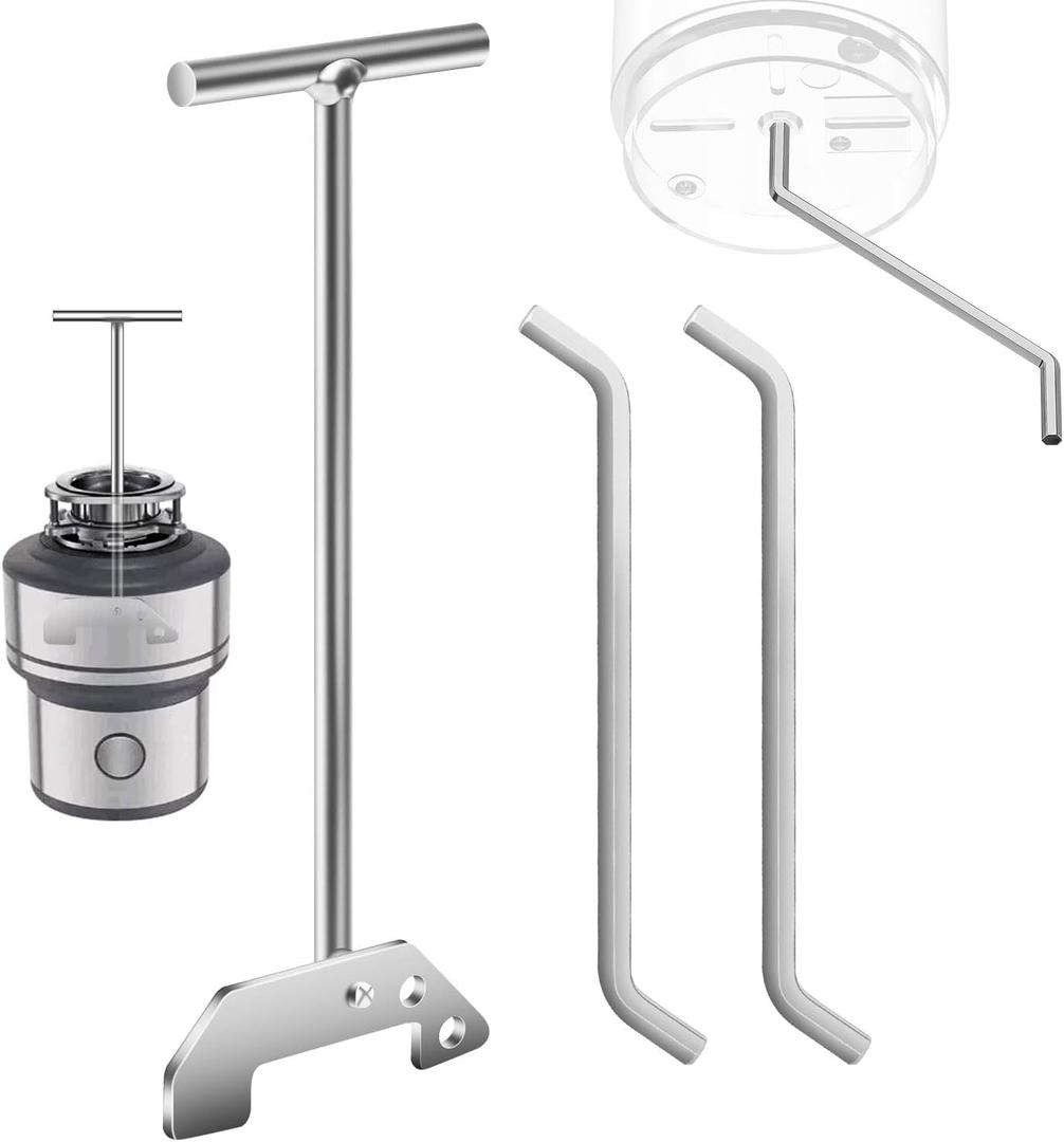Garbage Disposer Unjamming Wrench & Garbage Disposal Wrench Tool, for InSinkErator/Moen Garbage Disposal Used To Un-Jam/Food Garbage Disposal And Dislodge Jams or Clutter From Above The Sink, Silver