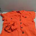 GRAPENT Women's Summer Short Sleeve Button Down Pockets Belted Jumpsuits Rompers Size Medium