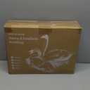 DWR Luxury Oversized Queen Down Feather Fibers Comforter, Soft Cotton Blend Cover, High Fill Power Medium Weight, Fluffy Down Feather Fibers Duvet Insert with Ties (98x98 Inches, White)