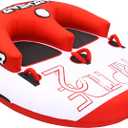 Airhead Riptide 2 Towable 1-2 Rider Tube for Boating and Water Sports, Kwik-Connect Tow and Two Patented Speed Safety Valves for Easy Inflation and Deflation