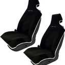 DryvaSeat - Premium Microfiber Towel Car Seat Cover - Waterproof & Sweatproof - Universal Fit, Machine Washable, Non-Slip - Seat Protector for Car, Truck, SUV, Van (Black, 2 Pack)