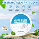 2PCS White Shoe Cleaner Cream, Multipurpose No-Wash Cleaning Solid Paste, MultiFunctional Sneaker Cleaner with Sponge Removes Stains for Sneakers