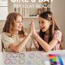 BestNow Clay Beads Bracelet Making Kit 5000 Pcs Friendship Bracelet Kits Flat Beads for Jewelry Making Polymer Heishi Beads Set for Bracelet Necklace DIY Crafts Gift for Girls Ages 6-12 (20 Colors + Black Letter Beads)