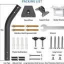 Starlink Gen 3 Mount, Adjustable Metal Starlink Pole Mounting Kit for Wall /Roof, with 2-in-1 Router Mount (Black, 15.7-inch)