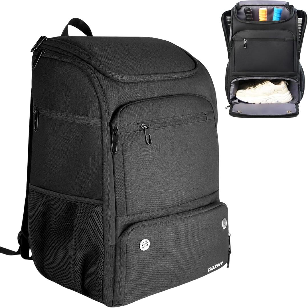 Pickleball Bag Backpack Fits 4+ Paddles, Large Pickle ball Bags for Men and Women with Shoe Compartment and Fence Hook, Great Pickleball Gifts