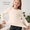 Resinta Girls Basic Long Sleeve Crew Neck Top Kids Layering Tees Casual Soft Solid Pullover T-Shirts 2-14 Years (8-10 Years, Beige)