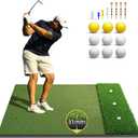 Bltend Dual Turf Golf Mat 31mm: 5x5ft/5x4ft Heavy-Duty Golf Hitting Mats Practice Outdoor/Indoor, Elite Dense Artificial Turf Matt Training Aid for Garage/Simulators/Driving Range/Backyard