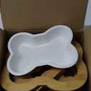 Elevated Ceramic Dog Bowl with Stand - Cute Raised Tilted Anti Vomiting Cat Dish - Personalized Pet Feeder for Food and Water - Heavy Weighted No Tip Over - Sized for Small / Medium Dog and Large Cat