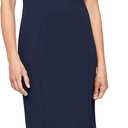 Alex Evenings Women's Short Embroidered Cocktail Dress, Wedding Guest (14, Navy Crepe)