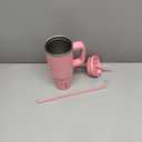 BJPKPK 30oz Stainless Steel Insulated Tumbler With Handle And Lid Straw Travel Coffee Mug Thermal Cup,Light Pink